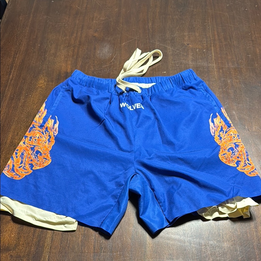 Darc Sport Blue and Orange Athletic Shorts